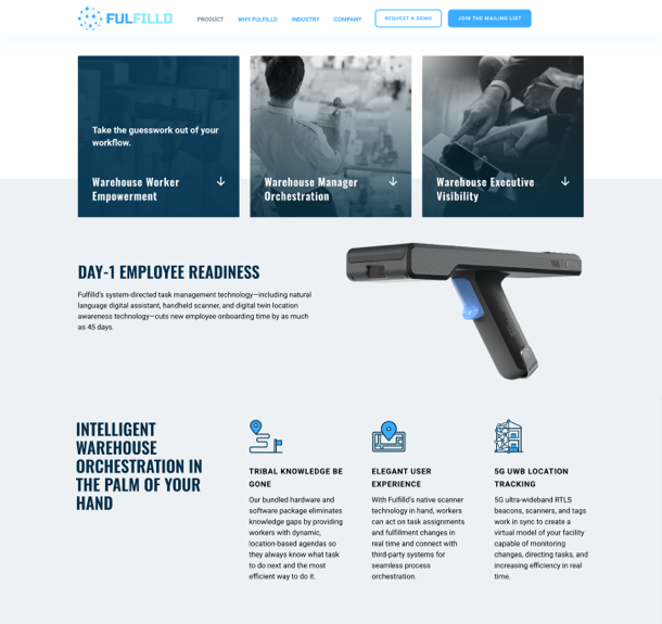 Fulfilld website design desktop view